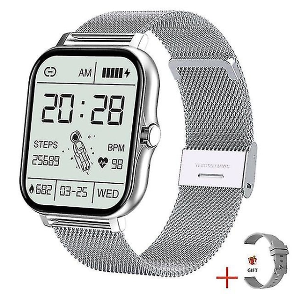 Smart Watch Herr Dam Smartwatch For Android Telefoner Iphone Pulsmätare Fitness Tracker Sliver