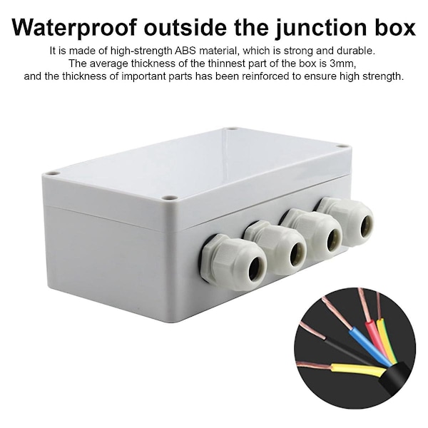 IP66 Vandtæt Fordelingsboks 2 ind 4 ud Vandafvisende Elektrisk Boks til Diameter 4-8 mm Tråd