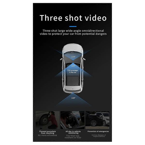 1080P HD Kamera Dash Cam til Bil Videooptager Auto Nattesyn WDR 24H Parkeringsfunktion Loop Optagelse