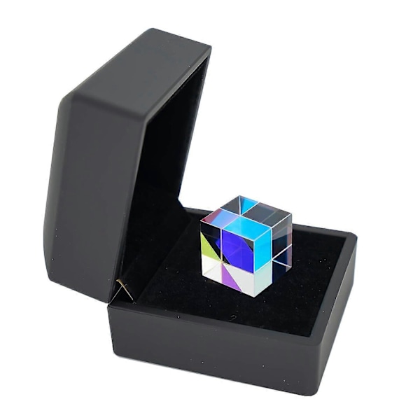 Dichroic X-Cube Prism RGB Dispersion Prism for Physics and Decoration with Storage Box