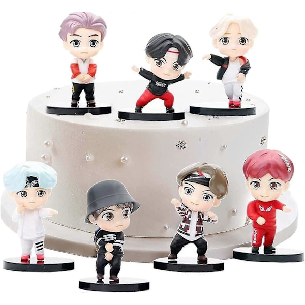 7 stk. Bts Kagepynt Ding Posit Figurer Sæt Af Act Legetøj Kagepynt Til Bts - - #YoGu