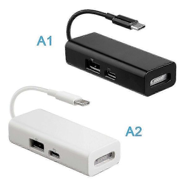 USB-C 3-in-1 MagSafe -sovitin, Type C - MagSafe 1/2 -muunnin kannettaville tietokoneille