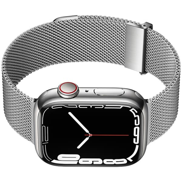 Grafiitinharmaa Milanese Loop -ranneke Apple Watchille, hopea L