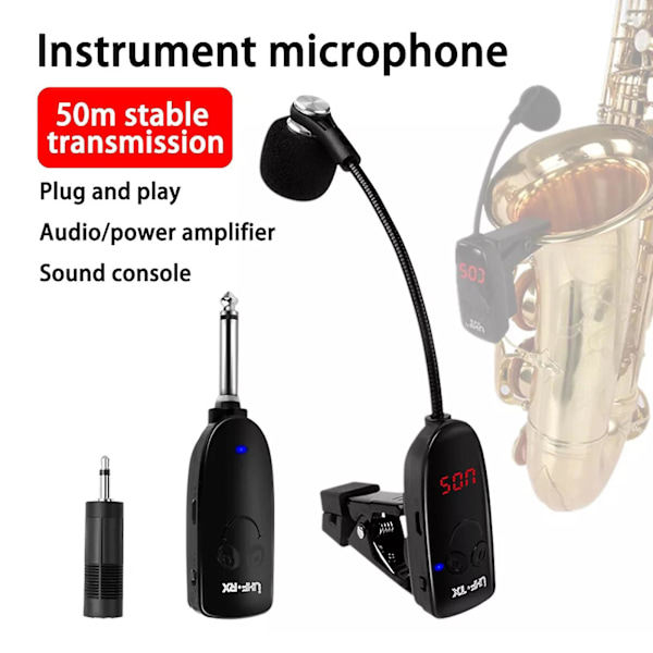 Professionelt Trådløst Saxofon Mikrofon System til Trompet Sax Instrument js