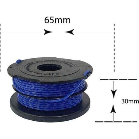 BLACK+DECKER 3-pakkerstatningsspoler for gresstrimmere, Reflex Plus automatisk matespole, 3 x 12m nylonsnor, 1,5 mm diameter snor, A6441X3-XJ Blu