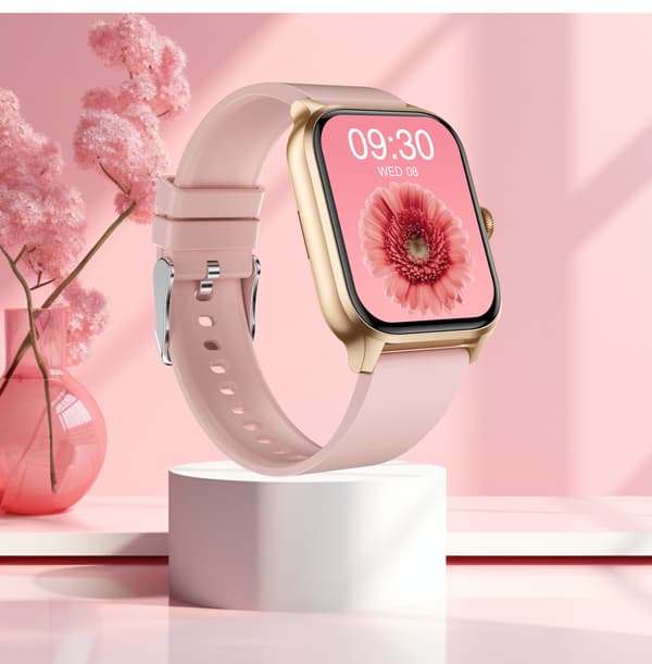 Smartwatch med puls, blodtryck, syre i blodet, stegräknare Champagne