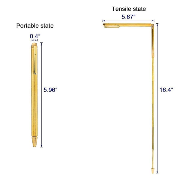 2 st Dowsing Rods, Retractable Divining Rods, Bärbar Penna Form L Rods, För Verktyg, Divining Water