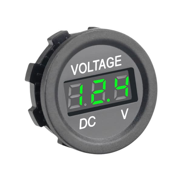 Kjøretøymontert Voltmeter Svart+Gressfarge