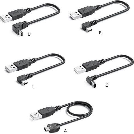 Yleiskäyttöinen USB–Mini USB -kaapeli kameroille, älypuhelimille ja oheislaitteille – 25 cm suora liitin
