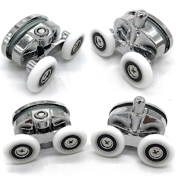 Sæt med 4 Brusedørsruller - To Hjul - Oval - Sommerfuglformet (23mm)
