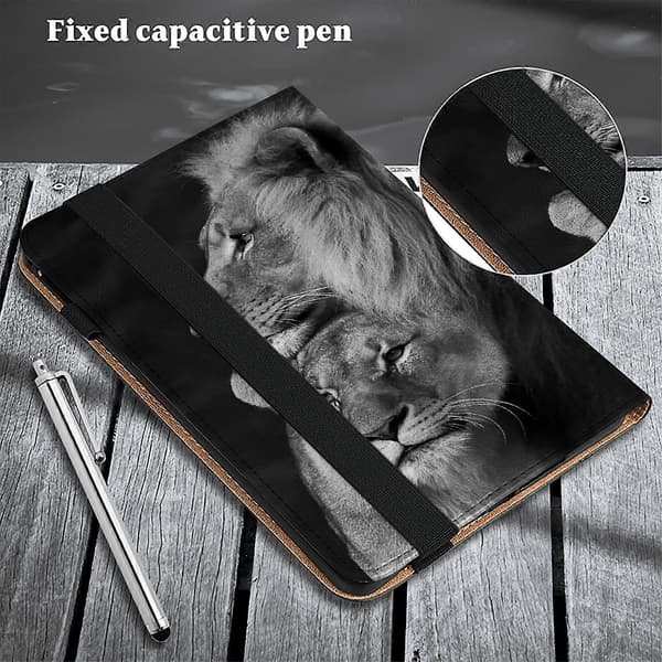 Fodral för Lenovo Tab M11 Xiaoxin Pad 11 2024 Läder Tablettskydd med Korthållare Par Lejon