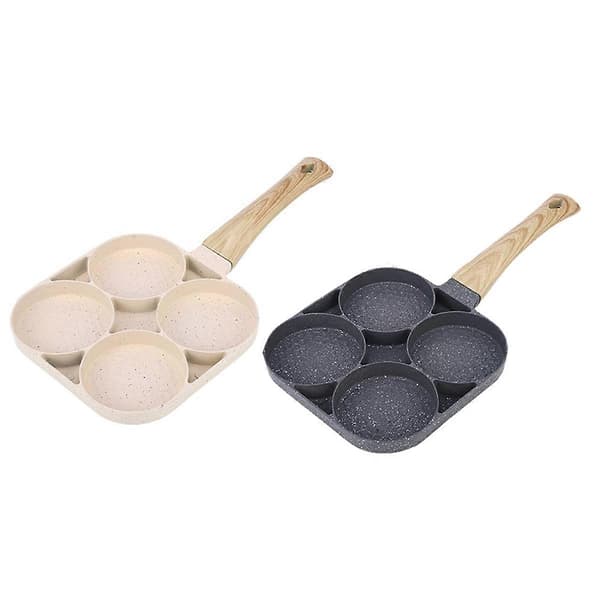 4-hulls stekepanne tykk non-stick egg pannekake stekepanne