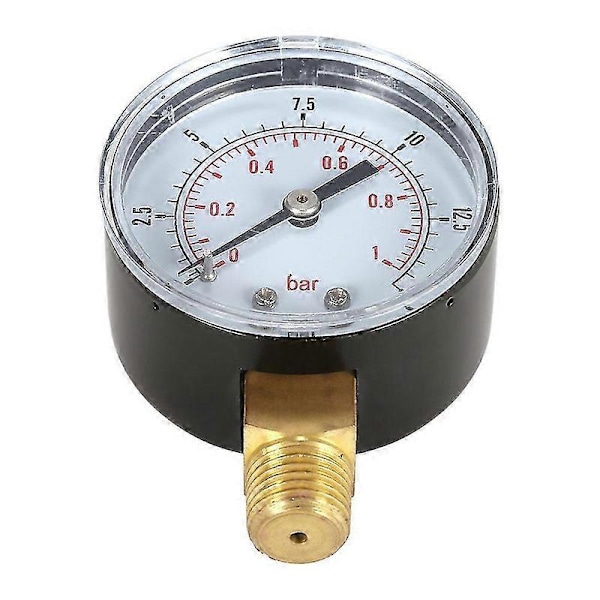 50mm 0~15psi 0~1bar Bassengfilter Vanntrykk Dial Hydraulisk Trykkmåler Manometer 1/4\" Npt Gjenge