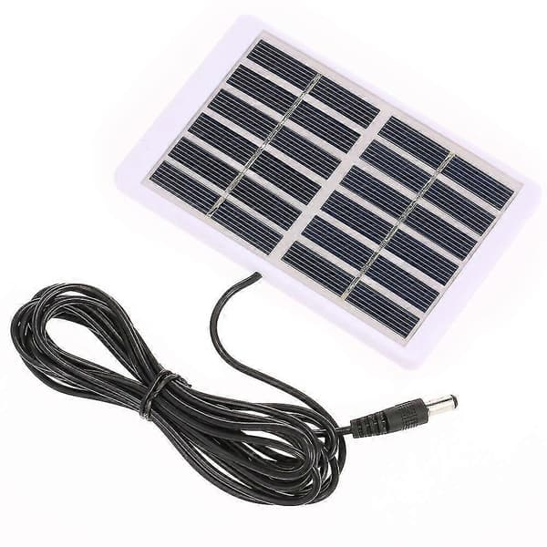 Svart solcellelader 1.2w/6v med 5521 DC-utgang 3m kabel batterilader polykrystallinsk solcellepanel 84*130mm for hage/trafikk/nødlys solcelle