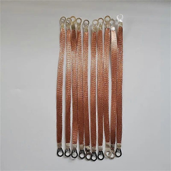 20 stk. Span-kabel / broforbindelse jordledning kobberflette Ren kobber 6 kvadrat 300 mm