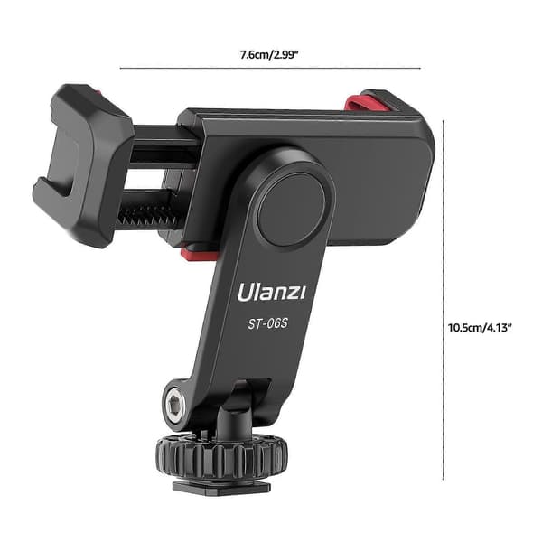 360 Graders Roterbar Telefonholder Stativ med Cold Shoe til Smartphone