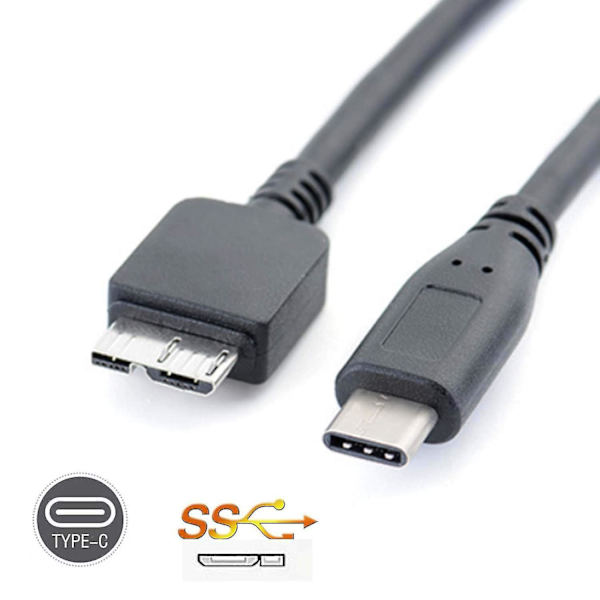 USB 3.0 till Typ C 3.1 Datakabel för LaCie Porsche Design Mobil Hårddisk