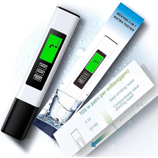 Uusi 4-in-1 TDS-mittari digitaalinen vesitesteri - Tarkka ja luotettava sameusmittari TDS EC & Lämpötilan (C, F) testaukseen - 0-9990ppm