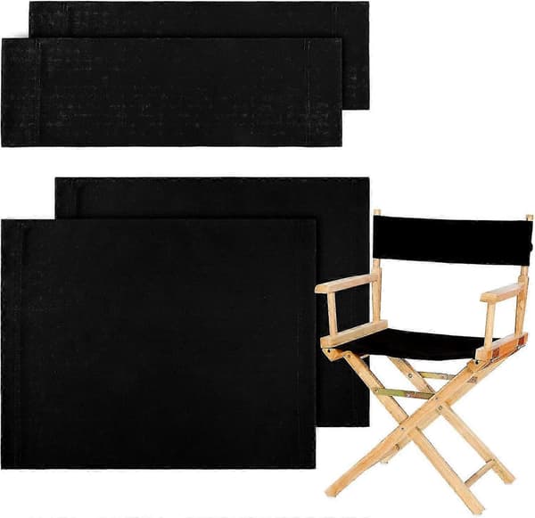 2-pack bomullscanvas ersättningsöverdrag för regissörsstolar - Medium storlek 54x41cm sits- och ryggskydd