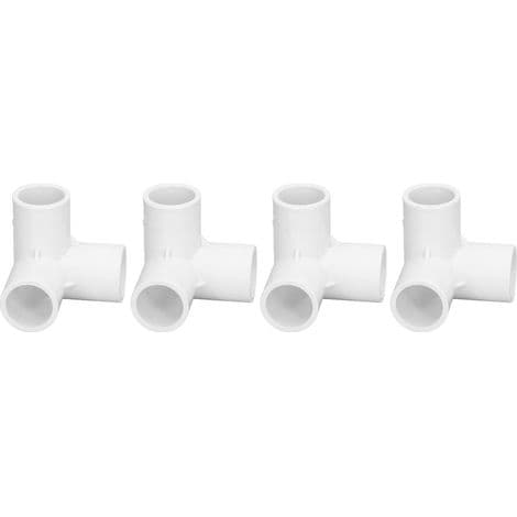 10 stycken 3-grenad PVC-vinkel, vit rätvinklig koppling, 20 mm diameter för rörinstallation