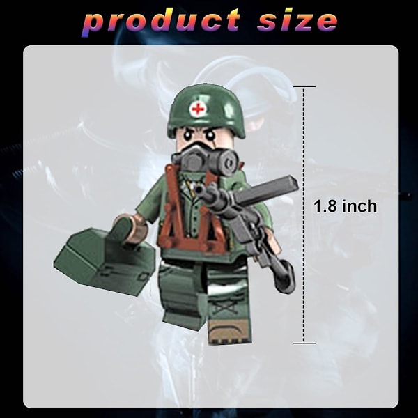 WW2 Amerikanske Hær Minifigurer 6 Soldater WWII Med Flere Utstyr Fallskjerm Byggeklosser Leke Sett