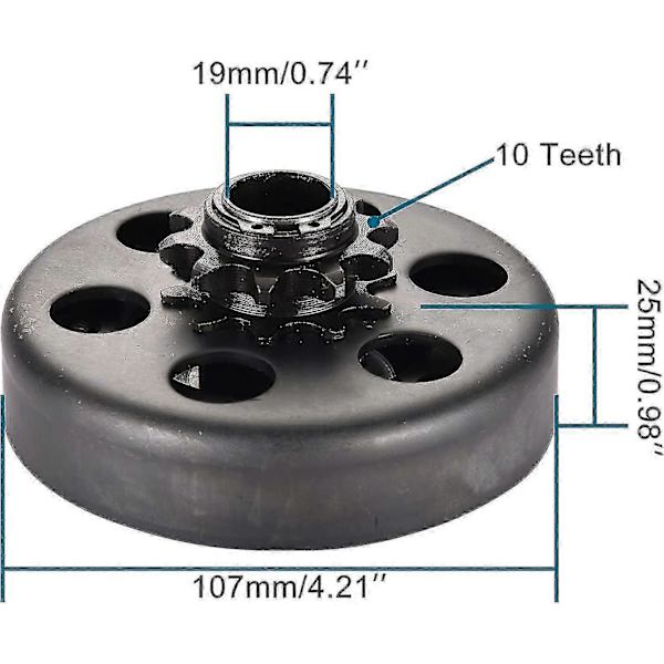 3/4\" Cylinder Centrifugal Koppling 10 Tänder Ersättning För Kedja 40/41/420 För Go Kart Mini Moto Baja Go Powersports fiis - JS