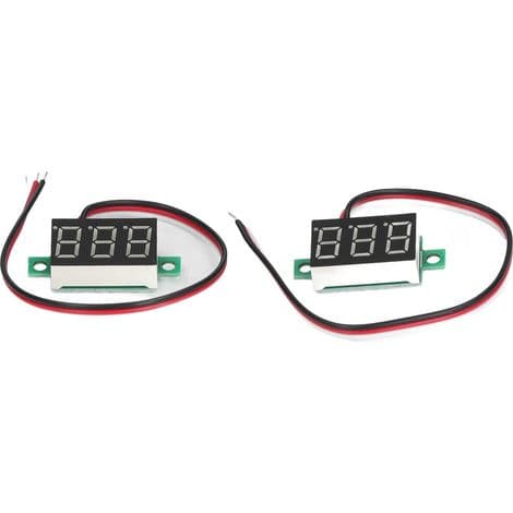 Digitale DC Voltmeter 0-30V med Grønn LED-skjerm, 0,36 tommer, 3 ledninger