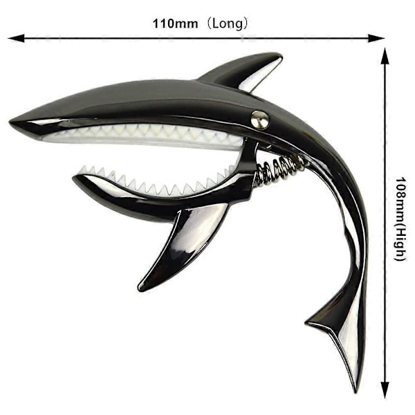 Shark Guitar Capo - Zink-legering Capo for Akustisk, Elektrisk, Klassisk Gitarer, Bass, Ukulele og Mandolin