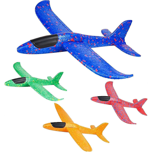 4-pack Glidflygplan, Handkastande Skumflygplan, Manuellt Kastande Plan, Utomhus Handkastande Leksaksflygplan, Skumflygplan för Pojkar & Flickor
