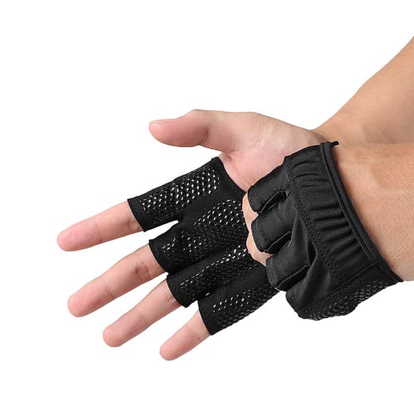 Komfortable og åndbare halvfingerhandsker - 1 par sort L