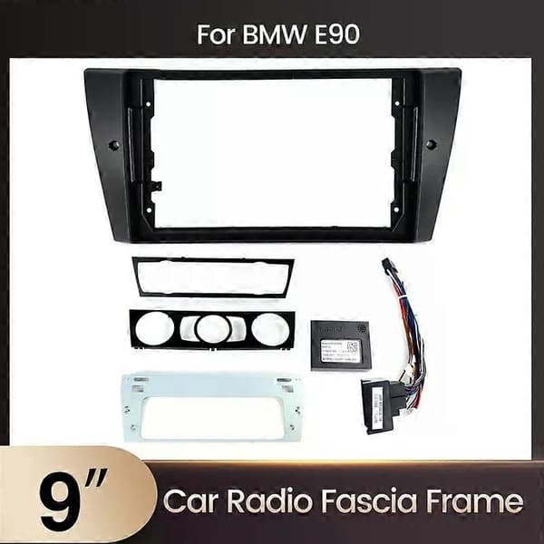 9-tommers bilradio ramme fascia Canbus boks adapter dekoder monteringspanelsett kompatibelt for B-M-W E90 E91 E92 E93 M3 3-serie Android dashbordkabel