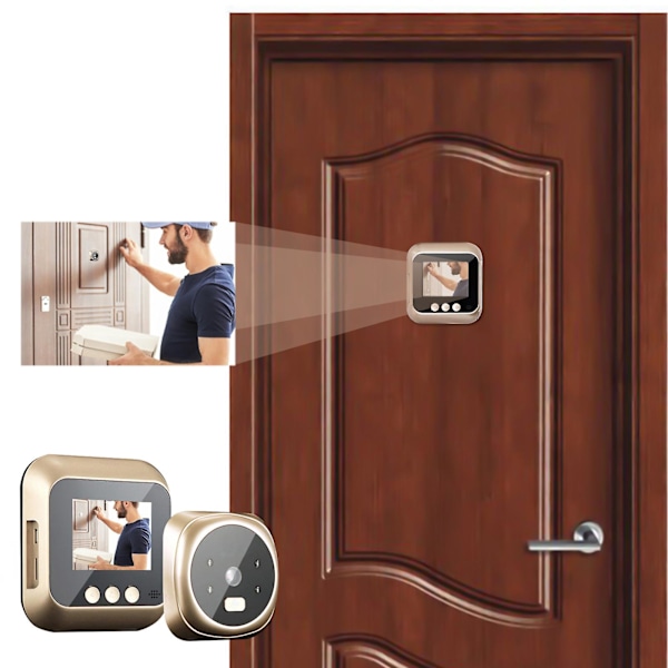 Digital Door Viewer 2.4 Inch 720p Lcd Screen Infrared Night Vision 160 Degree Lens View 4 Aaa Battery (excluded)