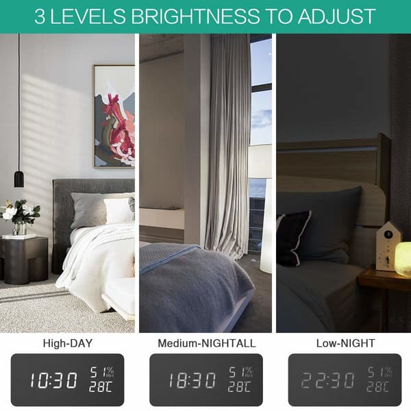Digitaalinen LED-herätyskello Musta 1502