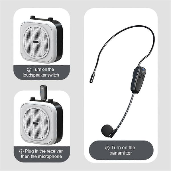 Trådløst headset mikrofon til stemmeforstærkere Trådløst mikrofon headset Trådløs mikrofon He