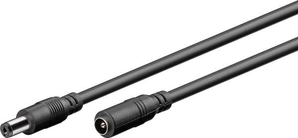 DC-forlængerkabel, 3 m, sort