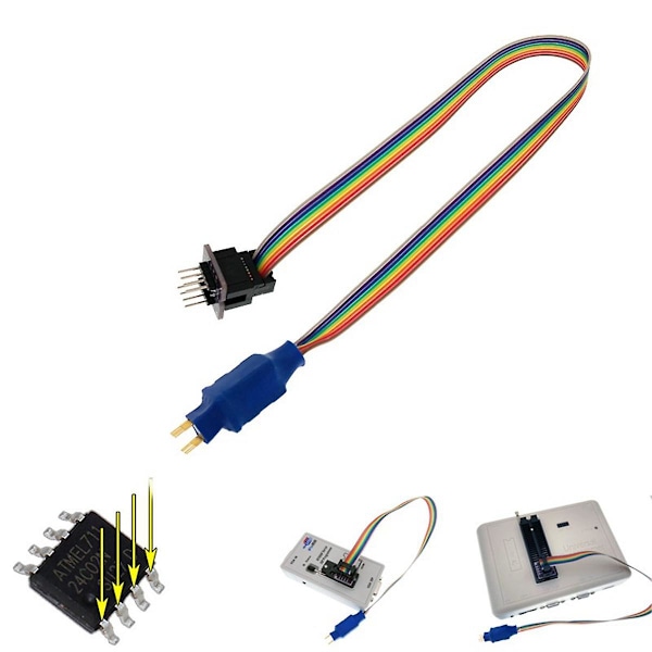 SOIC8 SOP8 Testiliitäntäjohto EEPROM 93CXX/25CXX/24CXX piiriohjelmointiin USB-ohjelmoijalla