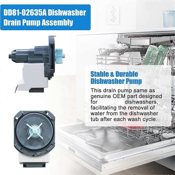 DD81-02635A Diskmaskin Avloppspump B20-3A01 för Diskmaskin Avloppspump DW80R2031US/AA Diskmaskin Ersättningsdelar