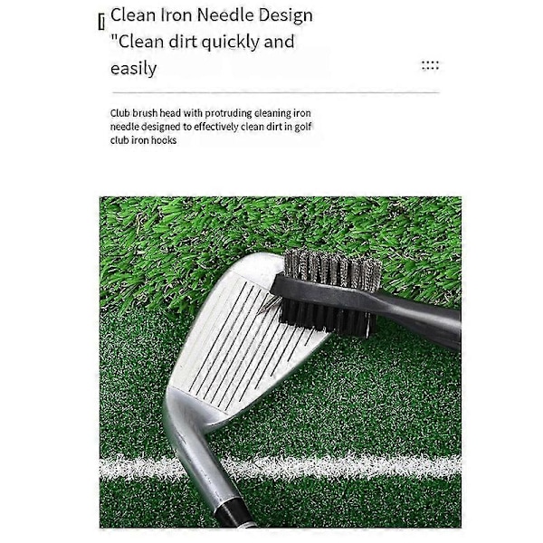 Golfmailan puhdistusharja, pallon kaksipuolinen puhdistustyökalu, nylonteräsharja, puhdistustyökalutarvikkeet harmaa