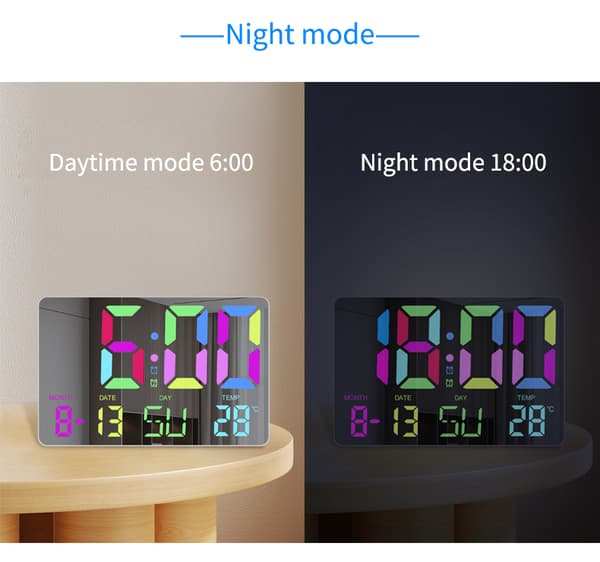 Digitaalinen kello RGB LED-näytöllä Musta