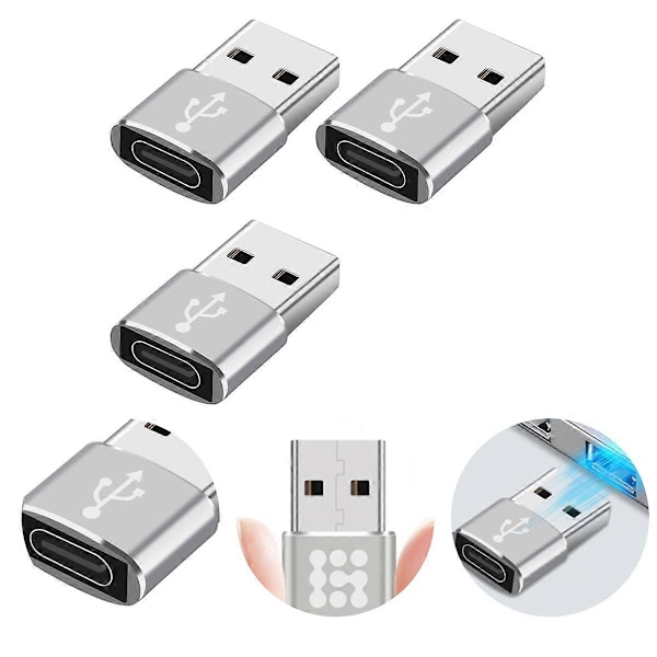 3 stk USB-C til USB-adapter USB 3.0 til USB-C-konverter for telefon, nettbrett og bærbar PC