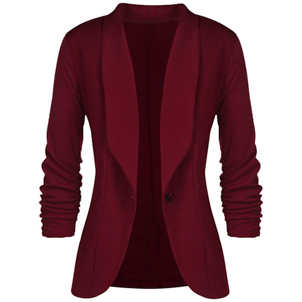 Blazer Jersey Lapel Lang Erme Passform Dammode Kort Jakke
