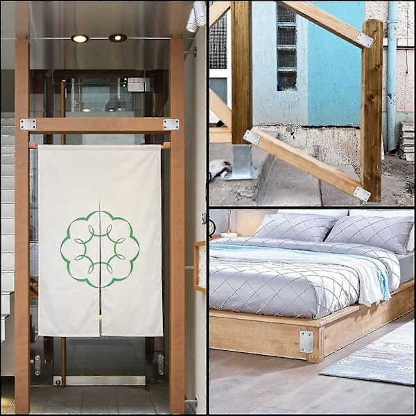 20 kpl Litteitä Rei'itettyjä Asennuslevyjä, Litteitä Suoria Kiinnityslevyjä, Litteitä Kiinnitysliittimiä, Liitinjatkoslevyjä - 38x60 mm