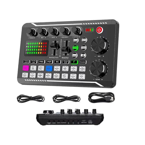 Live Lydkort og Audio Interface med DJ Mixer og Stemmeskifter til Streaming