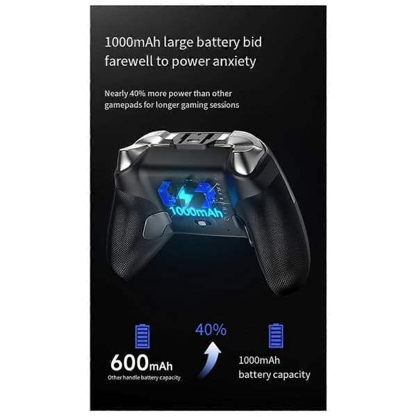 X10 Hall Effect Controller Trådløs Bluetooth Controller med bevægelseskontrol til PC/IOS/Android/Swi