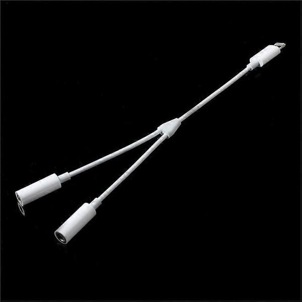 Lightning Han til Dobbelt 3.5mm Hun Hovedtelefon Jack Audio Adapter Kabel Kompatibel til iPhone