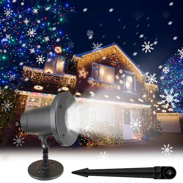 Juleferie Adventskalender Jul Snø Projeksjonslys Led Snøshow Projektor, Juledekorasjon