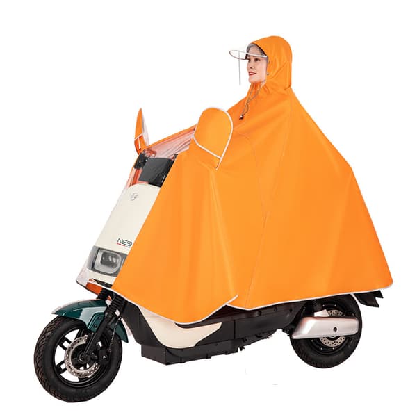 Regnponcho til cykel, knallert, scooter - Reflekterende kanter Mørkeblå 7XL