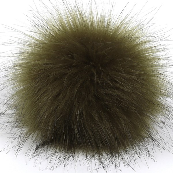 Naturlig imiteret pels hævede bolde DIY Hat Sko Tørklæde Pom Pom Dekoration To Army Green 8cm 18