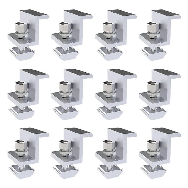 12 stk. Justerbare endeklemmer for solcellepanel Solcellepanel Monteringsbrakett Klemme-Yvan