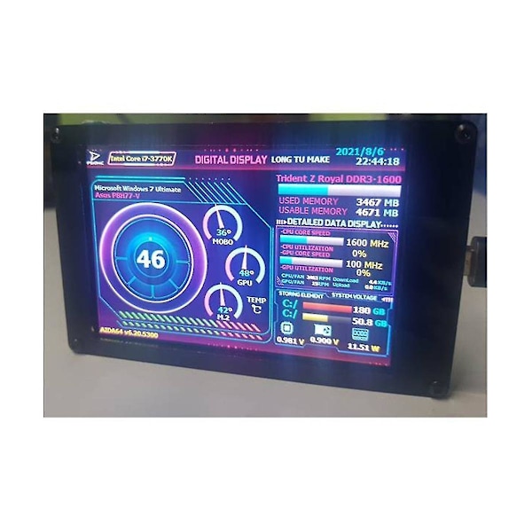 Tietokonenäyttö Mini Itx -kotelolle 3,5 tuuman Ips Type-c Toissijainen näyttö Cpu Gpu Ram Hdd Valvonta
